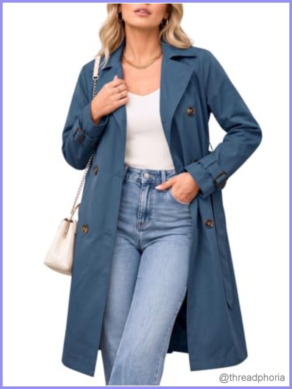 Oversized Lapel Trench Coat Mid-Thigh Lightweight Fall Layer